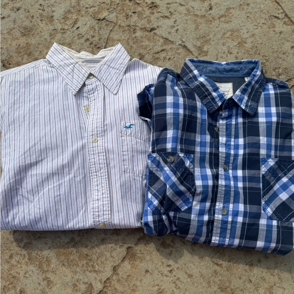 XL men’s LS button down shirt -2 shirts. Hollister & vintage